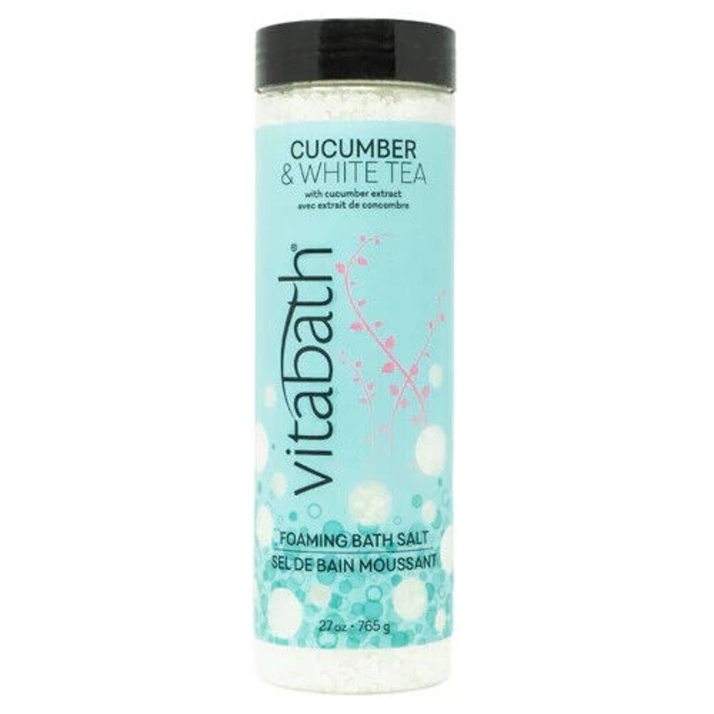 Vitabath Foaming Bath Salts - Cucumber & White Tea - 27 oz